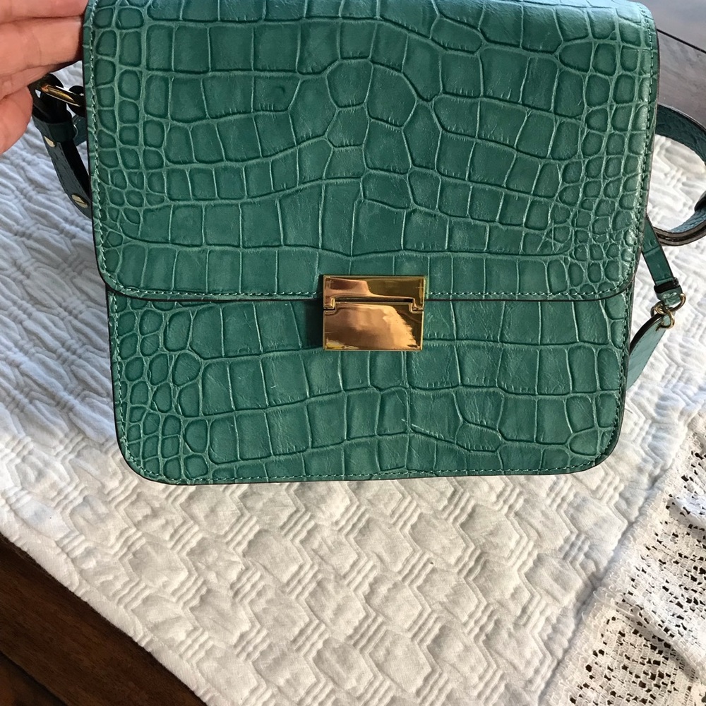 Teal Leather Cynthia Rowley Shoulder Bag NWOT - Picture 6 of 8